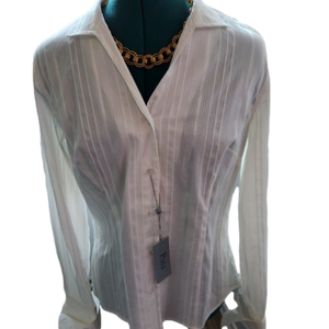 P068. PULI Off-white striped blouse NWT |12